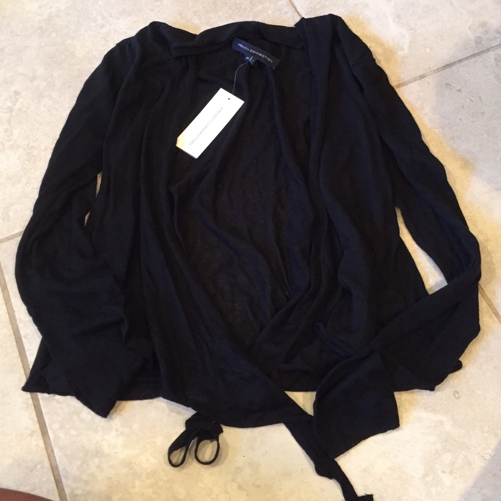 Women's Wrappy Lightweight Black Sweater